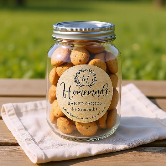 Hausgemachte Laurel Kraft Custom Product Packaging Runder Aufkleber