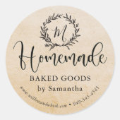 Hausgemachte Laurel Kraft Custom Product Packaging Runder Aufkleber (Vorderseite)