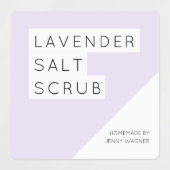 Hausgemachte Lavender Salt Scrub Etiketten (Design 1)