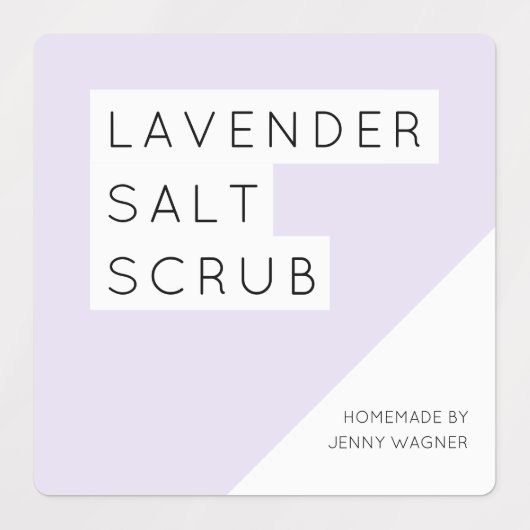 Hausgemachte Lavender Salt Scrub Etiketten (Design 1)