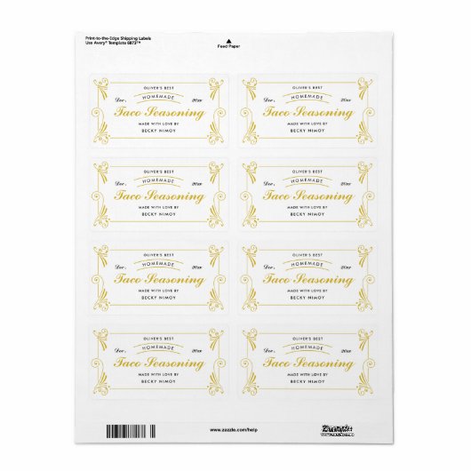 hausgemachte Lebensmitteletiketten - Backwaren, Ko (Vorne)