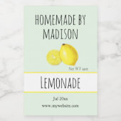 hausgemachte Lemonade-Labels Lebensmitteletikett (Einzelnes Label)