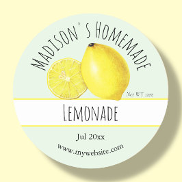 hausgemachte Lemonade-Labels Runder Aufkleber