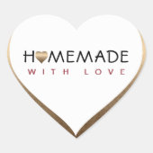 Hausgemachte Liebe Bronze-Herz-Marke Herz-Aufkleber (Vorderseite)