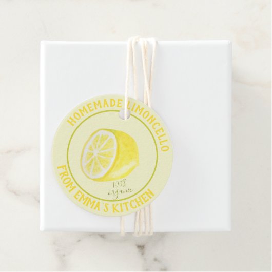 Hausgemachte Limoncello - 100% Bio Geschenkanhänger (Beispiel)