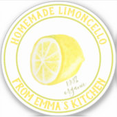 Hausgemachte Limoncello - 100% Bio - wasserdicht Aufkleber (Vorderseite)