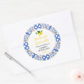 hausgemachte Limoncello-Getränkekennzeichnung Runder Aufkleber (Umschlag)