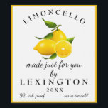 hausgemachte Limoncello Tall Flasche | Weinetikett<br><div class="desc">Geben Sie die Gabe von hausgemachten Limoncello. "Limoncello Made Just For You" auf weißem Hintergrund mit einem Zitronenbild. Personalisiert mit Ihrem Namen und Jahr. Passen Sie Schriftart und Text an. Verwenden Sie dieses hohe, wasserdichte und kratzfeste Etikett für Miniflaschen. Ein schicker und trendiger Look, perfekt für einen eleganten Hochzeitsgast danke...</div>