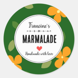 Hausgemachte Marmelade-Früchte erhalten Geschenk n Runder Aufkleber
