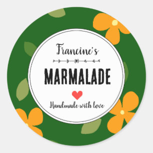 Hausgemachte Marmelade-Früchte erhalten Geschenk n Runder Aufkleber