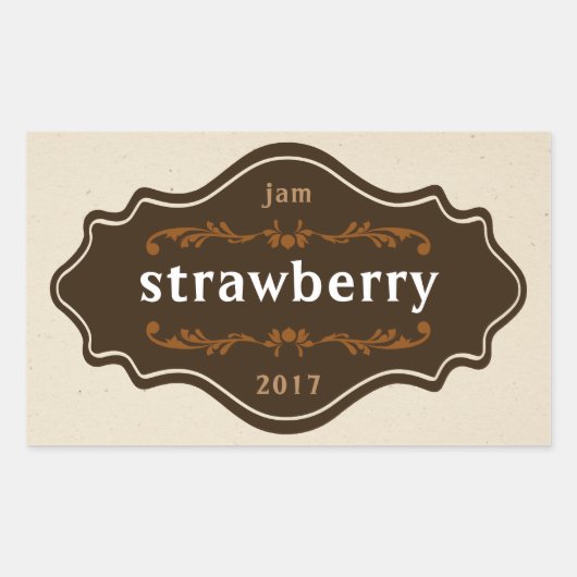 hausgemachte Marmelade mit Vintagem Etikett Rechteckiger Aufkleber (Vorderseite)