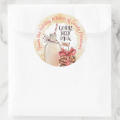 Hausgemachte Milchkekse personalisierte Weihnachte Runder Aufkleber (Tasche)