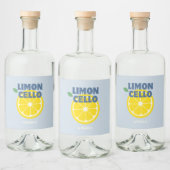 Hausgemachte Modern Light Blue Liebe Limoncello Alkoholflaschenetikett (Flaschen)