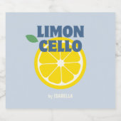 Hausgemachte Modern Light Blue Liebe Limoncello Alkoholflaschenetikett (Einzelnes Label)