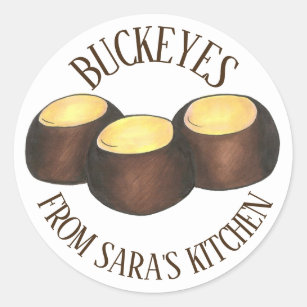 Hausgemachte Ohio Buckeye-Buttercreme aus Erdnuss Runder Aufkleber