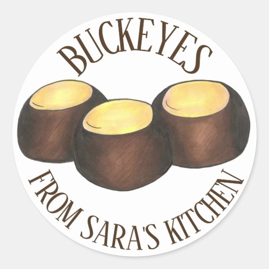 Hausgemachte Ohio Buckeye-Buttercreme aus Erdnuss Runder Aufkleber (Vorderseite)