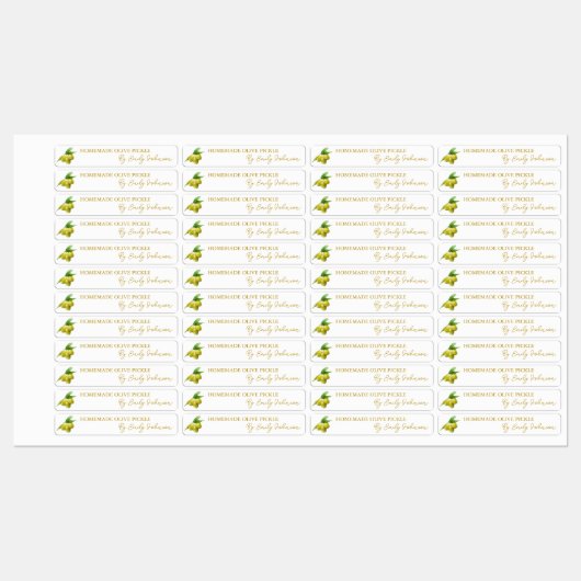Hausgemachte Olive Pickle Thel Label Etiketten (Blatt)