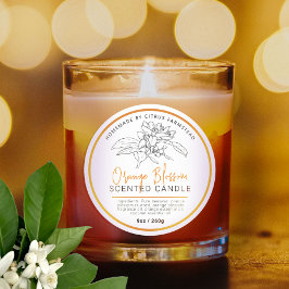 Hausgemachte orange Blütenkerzen Runder Aufkleber