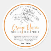 Hausgemachte orange Blütenkerzen Runder Aufkleber (Vorderseite)