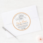 Hausgemachte orange Blütenkerzen Runder Aufkleber (Umschlag)