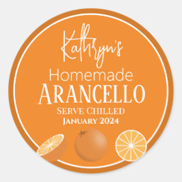 hausgemachte Orangenliköre/Lebensmittel/Produktken Runder Aufkleber