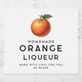 Hausgemachte Orangenliköre mit Orange Alkoholflaschenetikett (Einzelnes Label)
