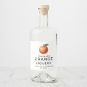 Hausgemachte Orangenliköre mit Orange Alkoholflaschenetikett (Vorderseite)