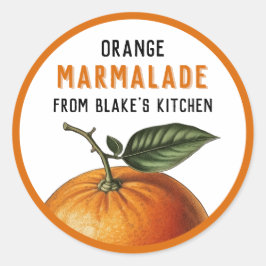 Hausgemachte Orangenmarmelade-Konservenmarken Runder Aufkleber