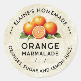 Hausgemachte Orangenmarmelade Vintage Stilmarke Runder Aufkleber