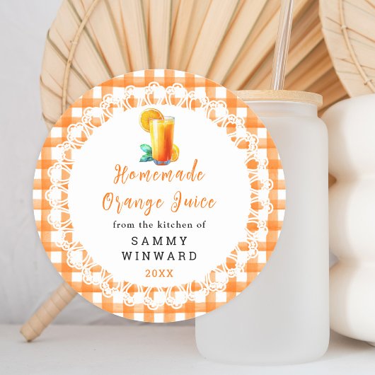 hausgemachte Orangensaftgetränke Runder Aufkleber