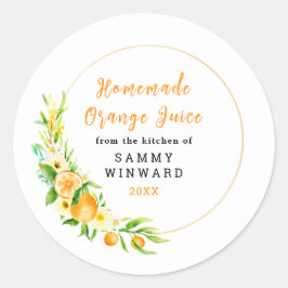 Hausgemachte Orangensaftkonserven Runder Aufkleber