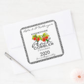 Hausgemachte Peach Cobbler Moonshine Personalisier Quadratischer Aufkleber (Umschlag)