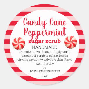 Hausgemachte Peppermint Mason Jar Sugar Scrub Lab Runder Aufkleber