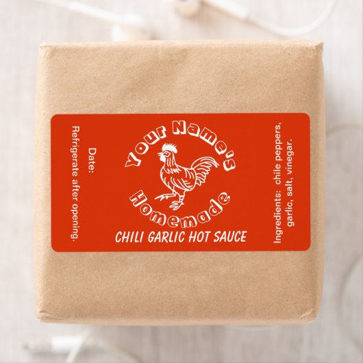 Hausgemachte Personalisierte Hot Sauce Labels Roos (Insitu)