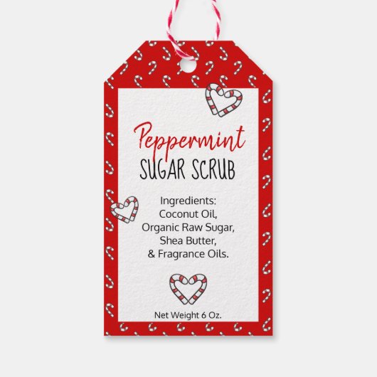 🍭 hausgemachte Pfefferminzzuckerplatte aus Liebe Geschenkanhänger (Rückseite)