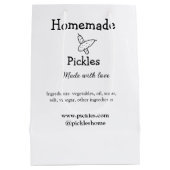 Hausgemachte Pflücke aus Liebe ergänzen Textseite Mittlere Geschenktüte (Rückseite)