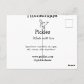 Hausgemachte Pflücke aus Liebe ergänzen Textseite Postkarte (Rückseite)