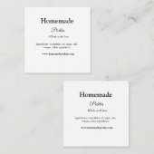 Hausgemachte Pflücke aus Liebe ergänzen Textseite Quadratische Visitenkarte (Vorne/Hinten)