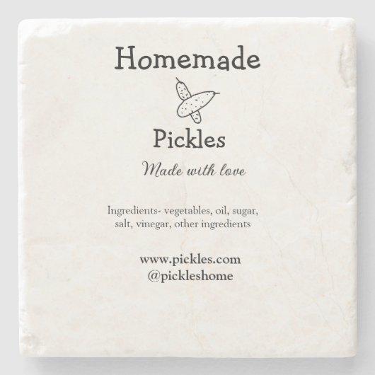 Hausgemachte Pflücke aus Liebe ergänzen Textseite Steinuntersetzer (Vorderseite)