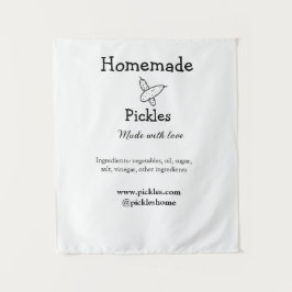 Hausgemachte Pflücke aus Liebe ergänzen Textseite Wandteppich