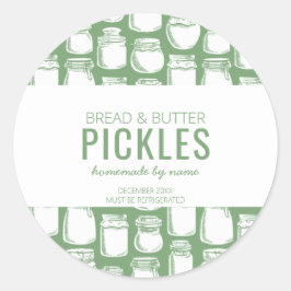 Hausgemachte Pickle Round-Aufkleber Runder Aufkleber