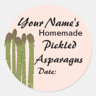 Hausgemachte Pickles Canning Jar Lid Labels Aspara Runder Aufkleber