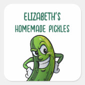 Hausgemachte Pickles Quadratischer Aufkleber (Vorderseite)