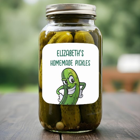 Hausgemachte Pickles Quadratischer Aufkleber