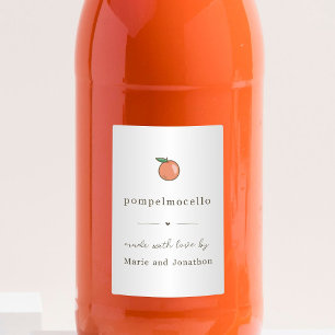 hausgemachte Pompelmocello Flasche Lebensmitteletikett