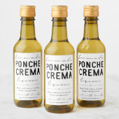 hausgemachte Ponche Crema Likör Flasche Weinetikett (Flaschen)