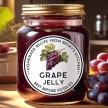 Hausgemachte Red Grapes Jelly-Konservenetikett