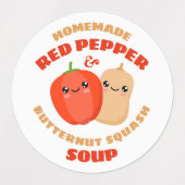 Hausgemachte Red Pepper und Butternut Squash Soup Etiketten (Design 1)