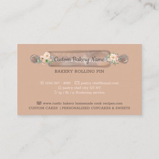 hausgemachte Rezepte Bäckerei Rolling Button Flora Visitenkarte (Rückseite)