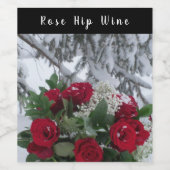 Hausgemachte Rose Angesagt Vino Roter Winterschnee Weinetikett (Einzelnes Label)